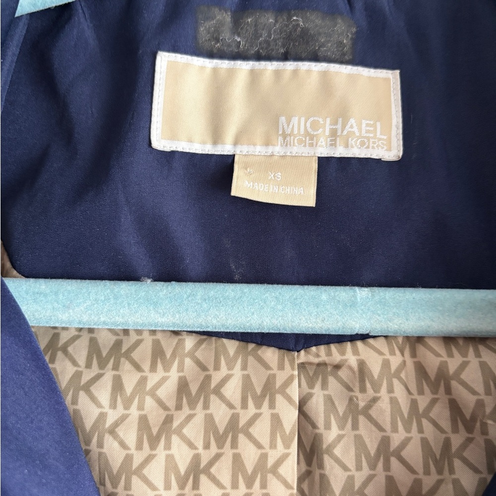 Michael Kors Navy Utility Jacket with Gold Details Women’s Sz XS - Picture 7 of 10